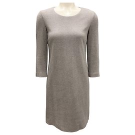 Peserico Grey / Ivory Herringbone Tweed Dress Grey