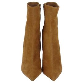 Bottines mi-mollet en daim marron Gianvito Rossi Dunn Marron