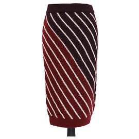 Stella Mc Cartney Saia midi de lã tricotada listrada multicolorida Stella McCartney Multicor