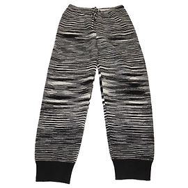 Missoni Black/White Blend Wool Jogger Pants Black White