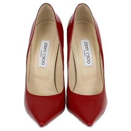 Jimmy Choo Red Patent Leather Romy Pumps Red