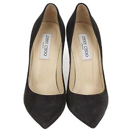 Escarpins à bout pointu en daim gris foncé Jimmy Choo Gris anthracite