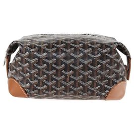 Goyard Black Goyardine Coated Canvas Boeing 25 Trousse Bag Black