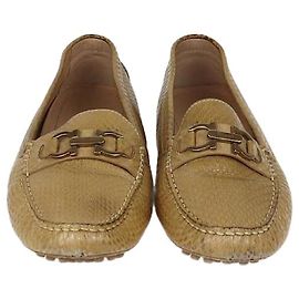 Mocassins de pele de cobra marrom Salvatore Ferragamo Marrom