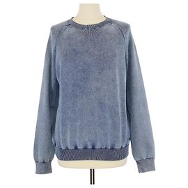 Chloé Suéter de algodão azul e branco com gola redonda Chloe Branco Azul