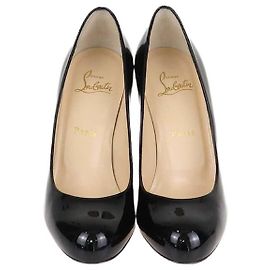 Christian Louboutin Black Patent Leather Simple 100 Pumps Black