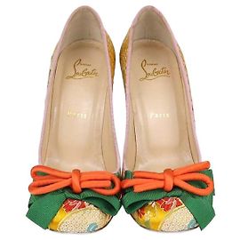 Christian Louboutin Décolleté Dolly Dola in Tessuto Multicolore e Glitter Multicolore
