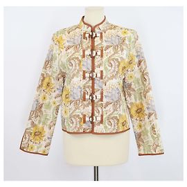 Zimmermann Multicolor Cotton Floral Print Daylight Collarless Jacket Multiple colors
