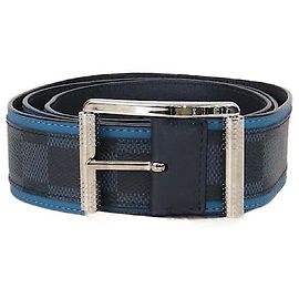 Louis Vuitton Damier Graphite Canvas and Leather Reversible Buckle Belt Black Grey
