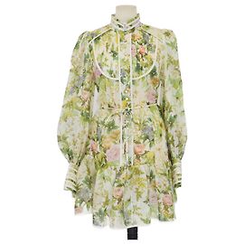 Autre Marque Abito mini a maniche lunghe in misto seta e lino Eden con stampa floreale multicolore Alemais Multicolore