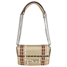 Tod's Gold/Multicolor Leather Double T Shoulder Bag Multiple colors Golden