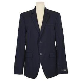 Karl Lagerfeld Navy Blue Wool Single Breasted Blazer Navy blue
