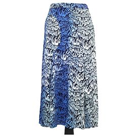 Stella Mc Cartney Falda midi de crepé de chine impresa azul desgastada Stella McCartney Azul