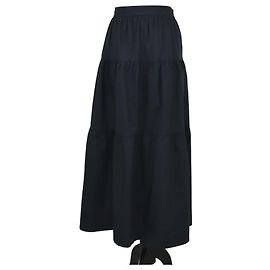 Falda maxi plisada de algodón negra Staud Negro