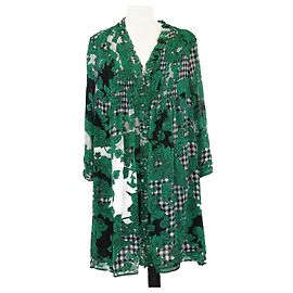 Vestido Layla de seda verde con estampado floral de Diane Von Furstenberg Verde