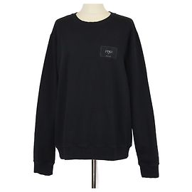 Schwarzer Baumwoll-Sweatshirt mit Fendi-Logo-Patch und langen Ärmeln Schwarz
