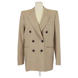 MSGM Milano Beige Viscose Double Breasted Blazer Beige