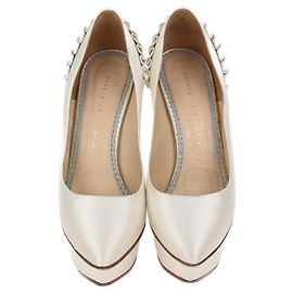 Pompes à plateforme Paloma en satin blanc Charlotte Olympia Blanc