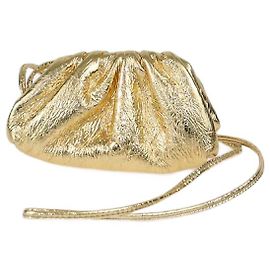 Bolsa de moedas em couro dourado The Pouch da Bottega Veneta Dourado