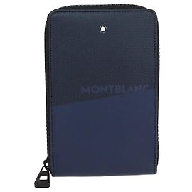 Montblanc Black/Navy Blue Carbon Fiber Effect Leather Mini Extreme 2.0 Envelope Bag Black Navy blue