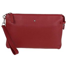 Montblanc Red Leather Meisterstuck Wristlet Pouch Red