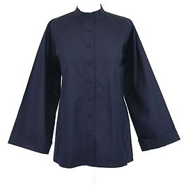 Camicia a maniche tre quarti Amy in popeline di cotone blu navy Loro Piana Blu navy