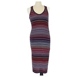 Vestido midi sin mangas a rayas multicolor de algodón Missoni Multicolor