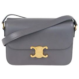Céline Bolsa de Ombro Classique Triomphe em Couro Cinza Celine Cinza