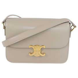 Céline Bolsa de Ombro Classique Triomphe em Couro Bege Celine Bege