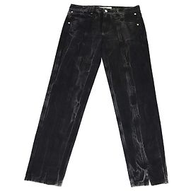 Givenchy Black Washed Denim Split Hem Pants Black