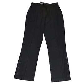 3.1 Phillip Lim Black Blend Wool Button Detail Drawstring Pants Black