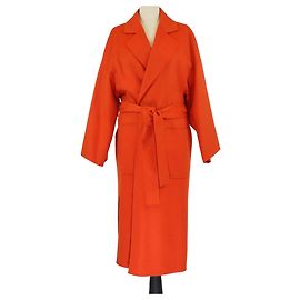 Loewe Orange Wool & Cashmere Blend Belted Trench Coat Orange