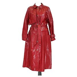 Isabel Marant Red Cotton Snap Button Front Abby Romy Trench Coat Red