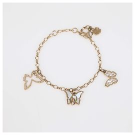Christian Dior Bracciale con charm farfalla in madreperla dorata Dior D'oro