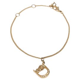 Pulsera de encanto D en strass dorado Christian Dior Dorado