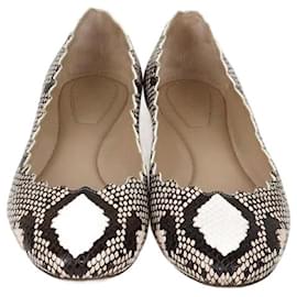 Chloé Chloe Two Tone Python Embossed Leather Lauren Ballet Flats Other