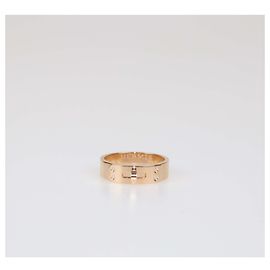 Hermès Hermes Kelly Diamond 18k Rose Gold Ring Size 53 Other