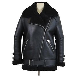 Giacca oversized Velocite in pelle nera di Acne Studio Nero