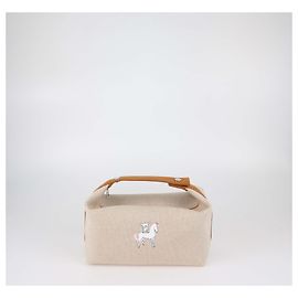 Hermès Hermes Biscuit Toile Cabriole Bride-a-Brac Large Case Other