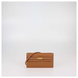 Portefeuille Kelly Classique To Go en Epsom or d'Hermès Autre