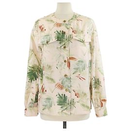 Loro Piana Multicolor Textured Silk Febe Botanical Print Blouse Multiple colors