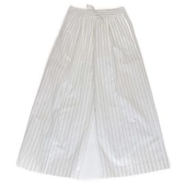 Calça larga de algodão com listras brancas Mackintosh Terregles Branco