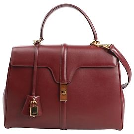 Céline Bolso 16 Medium de cuero liso 2Way de Celine en burdeos Burdeos