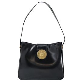 Céline Sac à main Celine en cuir verni Noir