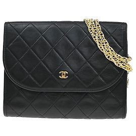 Chanel Wallet on Chain Stitched Leather Black
