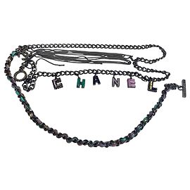 Chanel 17P Multicolor Multichains Halskette Gürtel Mehrfarben Silber Hardware