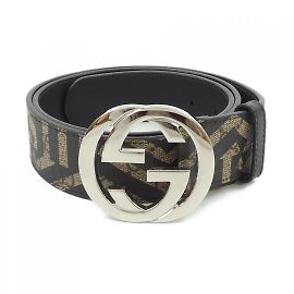 Cintura Standard Gucci 411924 Marrone Nero Beige