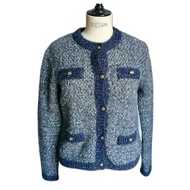 MAJE Shiny navy blue cardigan jacket in superb like-new condition size T2 Dark blue