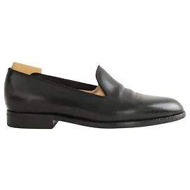 JM Weston Black leather loafers Black