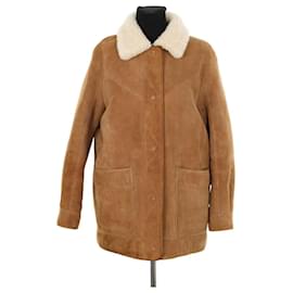 SéZane Brown leather coat Brown
